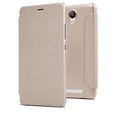 Schutzhülle Stand Tasche Leder für Xiaomi Redmi Note 2 Gold