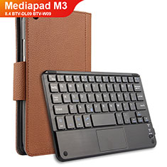 Schutzhülle Stand Tasche Leder mit Tastatur für Huawei Mediapad M3 8.4 BTV-DL09 BTV-W09 Braun