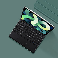 Schutzhülle Stand Tasche Leder mit Tastatur K01 für Apple New iPad Air 10.9 (2020) Nachtgrün