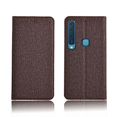 Schutzhülle Stand Tasche Stoff für Samsung Galaxy A9 (2018) A920 Braun