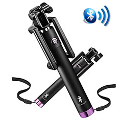 Selfie Stick Stange Bluetooth Teleskop Universal S14 für Handy Zubehoer Kfz Ladekabel Violett