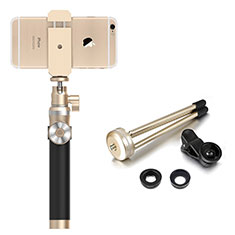Selfie Stick Stange Bluetooth Teleskop Universal S16 für Samsung Galaxy A22 4G Gold