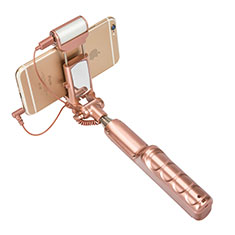 Selfie Stick Stange Bluetooth Teleskop Universal S17 für Oppo Find X2 Gold