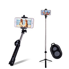 Selfie Stick Stange Bluetooth Teleskop Universal S24 für Samsung Galaxy A22 4G Schwarz