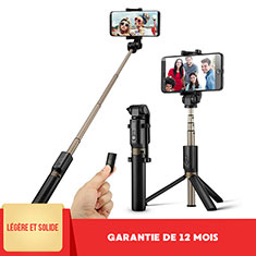 Selfie Stick Stange Bluetooth Teleskop Universal S27 für Samsung Galaxy A22 4G Schwarz