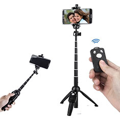 Selfie Stick Stange Stativ Bluetooth Teleskop Universal T24 für Sharp Aquos R7s Schwarz