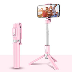 Selfie Stick Stange Stativ Bluetooth Teleskop Universal T28 für Xiaomi Mi 11 Lite 5G NE Rosa
