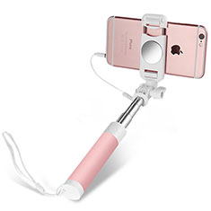 Selfie Stick Stange Verdrahtet Teleskop Universal S02 für Sony Xperia 10 III Rosa