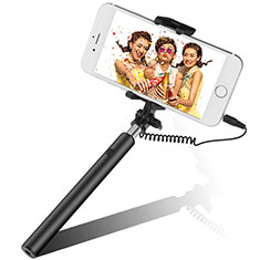 Selfie Stick Stange Verdrahtet Teleskop Universal S06 für Samsung Galaxy A22 4G Schwarz