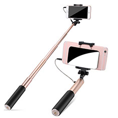 Selfie Stick Stange Verdrahtet Teleskop Universal S11 für Oppo F19 Pro Gold