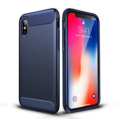 Silikon Hülle Gummi Schutzhülle Matt für Apple iPhone X Blau