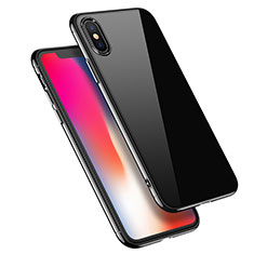 Silikon Hülle Gummi Schutzhülle Spiegel J01 für Apple iPhone X Schwarz