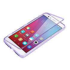 Silikon Hülle Handyhülle Flip Schutzhülle Durchsichtig Transparent für Huawei Honor Play 5X Violett