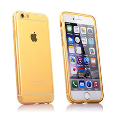 Silikon Hülle Handyhülle Flip Tasche Durchsichtig Transparent für Apple iPhone 6S Gold
