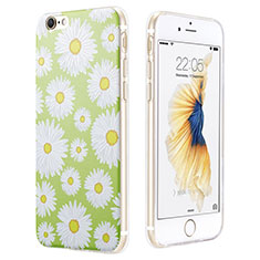 Silikon Hülle Handyhülle Gummi Schutzhülle Blumen für Apple iPhone 6 Grün