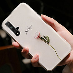 Silikon Hülle Handyhülle Gummi Schutzhülle Blumen für Huawei Honor 20 Rosa