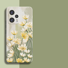 Silikon Hülle Handyhülle Gummi Schutzhülle Blumen für Xiaomi Redmi Note 12 Turbo 5G Grün