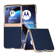 Silikon Hülle Handyhülle Gummi Schutzhülle Flexible Leder Tasche B04H für Motorola Moto Razr 40 Ultra 5G Blau