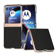 Silikon Hülle Handyhülle Gummi Schutzhülle Flexible Leder Tasche B04H für Motorola Moto Razr 40 Ultra 5G Schwarz