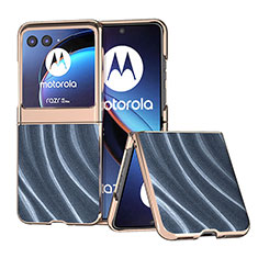 Silikon Hülle Handyhülle Gummi Schutzhülle Flexible Leder Tasche B05H für Motorola Moto Razr 40 Ultra 5G Blau