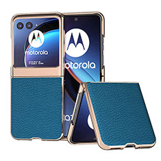 Silikon Hülle Handyhülle Gummi Schutzhülle Flexible Leder Tasche B06H für Motorola Moto Razr 40 Ultra 5G Blau