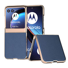 Silikon Hülle Handyhülle Gummi Schutzhülle Flexible Leder Tasche B07H für Motorola Moto Razr 40 Ultra 5G Blau