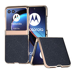 Silikon Hülle Handyhülle Gummi Schutzhülle Flexible Leder Tasche B09H für Motorola Moto Razr 40 Ultra 5G Blau