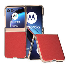 Silikon Hülle Handyhülle Gummi Schutzhülle Flexible Leder Tasche B09H für Motorola Moto Razr 40 Ultra 5G Rot