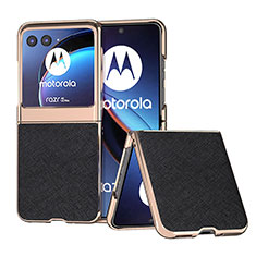 Silikon Hülle Handyhülle Gummi Schutzhülle Flexible Leder Tasche B09H für Motorola Moto Razr 40 Ultra 5G Schwarz