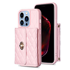 Silikon Hülle Handyhülle Gummi Schutzhülle Flexible Leder Tasche BF1 für Apple iPhone 13 Pro Rosegold