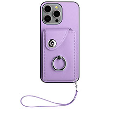 Silikon Hülle Handyhülle Gummi Schutzhülle Flexible Leder Tasche BF1 für Apple iPhone 14 Pro Max Violett
