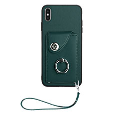 Silikon Hülle Handyhülle Gummi Schutzhülle Flexible Leder Tasche BF1 für Apple iPhone X Nachtgrün