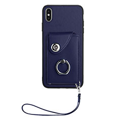 Silikon Hülle Handyhülle Gummi Schutzhülle Flexible Leder Tasche BF1 für Apple iPhone Xs Max Blau