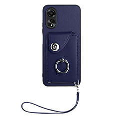 Silikon Hülle Handyhülle Gummi Schutzhülle Flexible Leder Tasche BF1 für Oppo A38 Blau