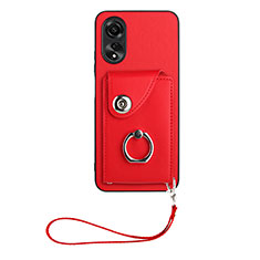 Silikon Hülle Handyhülle Gummi Schutzhülle Flexible Leder Tasche BF1 für Oppo A58 4G Rot