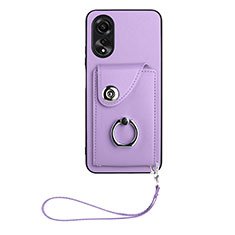 Silikon Hülle Handyhülle Gummi Schutzhülle Flexible Leder Tasche BF1 für Oppo A58 4G Violett