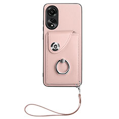 Silikon Hülle Handyhülle Gummi Schutzhülle Flexible Leder Tasche BF1 für Oppo A78 4G Rosegold