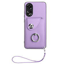 Silikon Hülle Handyhülle Gummi Schutzhülle Flexible Leder Tasche BF1 für Oppo A78 4G Violett