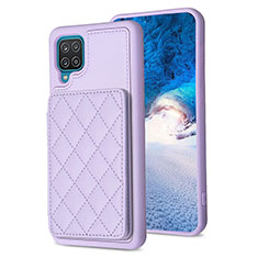 Silikon Hülle Handyhülle Gummi Schutzhülle Flexible Leder Tasche BF1 für Samsung Galaxy A12 Nacho Helles Lila