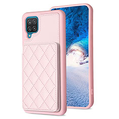 Silikon Hülle Handyhülle Gummi Schutzhülle Flexible Leder Tasche BF1 für Samsung Galaxy A12 Nacho Rosegold