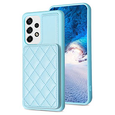 Silikon Hülle Handyhülle Gummi Schutzhülle Flexible Leder Tasche BF1 für Samsung Galaxy A13 4G Hellblau