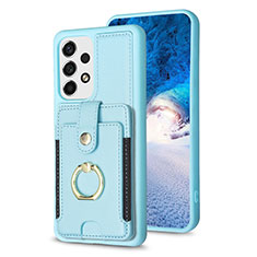 Silikon Hülle Handyhülle Gummi Schutzhülle Flexible Leder Tasche BF1 für Samsung Galaxy A53 5G Hellblau