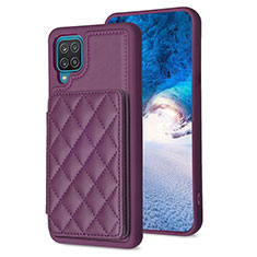 Silikon Hülle Handyhülle Gummi Schutzhülle Flexible Leder Tasche BF1 für Samsung Galaxy F12 Violett