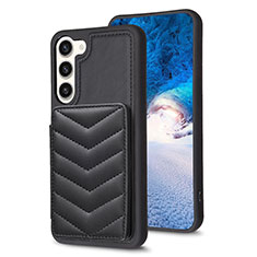 Silikon Hülle Handyhülle Gummi Schutzhülle Flexible Leder Tasche BF1 für Samsung Galaxy S23 5G Schwarz