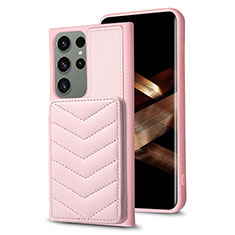 Silikon Hülle Handyhülle Gummi Schutzhülle Flexible Leder Tasche BF1 für Samsung Galaxy S25 Ultra 5G Rosegold