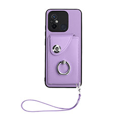 Silikon Hülle Handyhülle Gummi Schutzhülle Flexible Leder Tasche BF1 für Xiaomi Poco C55 Violett