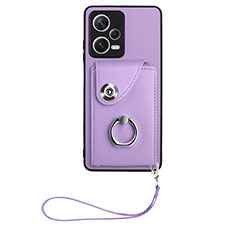 Silikon Hülle Handyhülle Gummi Schutzhülle Flexible Leder Tasche BF1 für Xiaomi Poco X5 5G Violett
