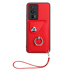 Silikon Hülle Handyhülle Gummi Schutzhülle Flexible Leder Tasche BF1 für Xiaomi Redmi K60 5G Rot