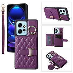 Silikon Hülle Handyhülle Gummi Schutzhülle Flexible Leder Tasche BF1 für Xiaomi Redmi Note 12 4G Violett