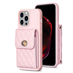 Silikon Hülle Handyhülle Gummi Schutzhülle Flexible Leder Tasche BF2 für Apple iPhone 13 Pro Rosegold